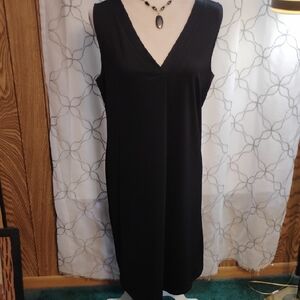 Kasper Black V-Neck Midi Dress